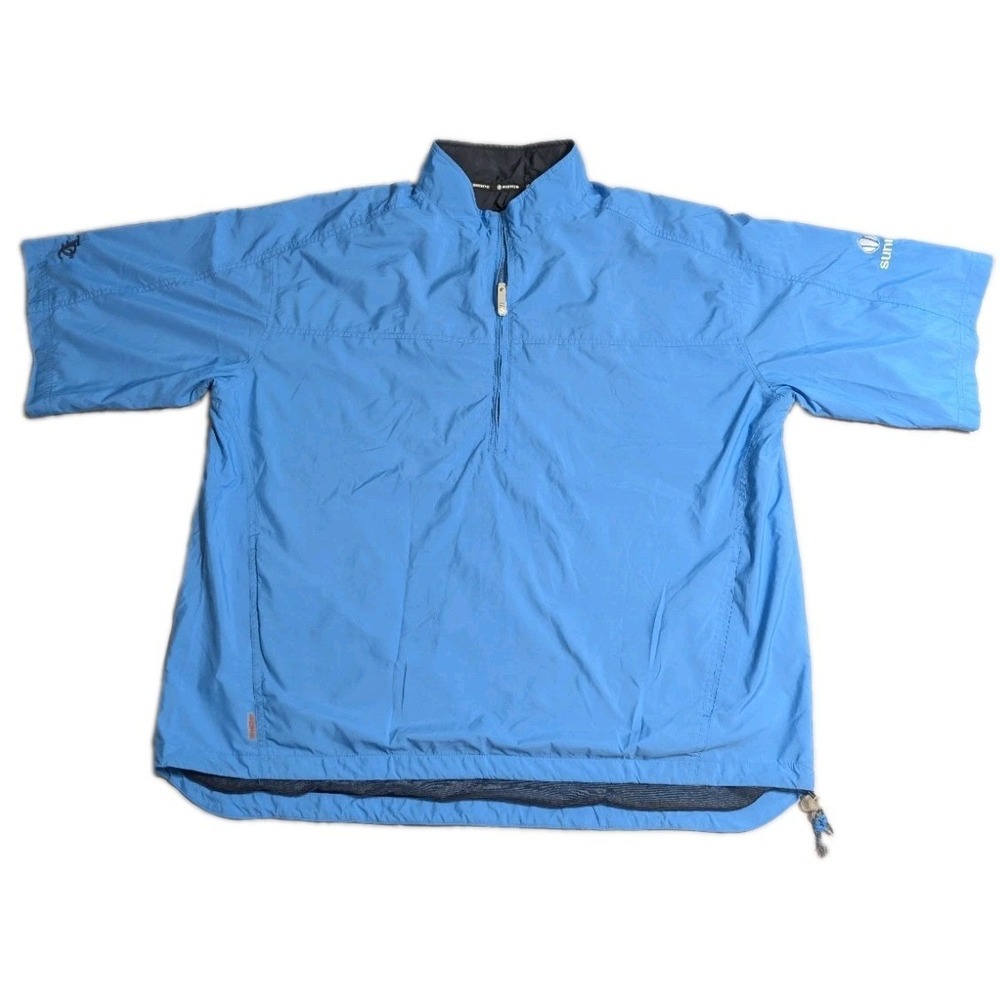 Sunice Golf Jacket Men XL Blue 1/2 Zip Short Sleeve Pullover Wind Shirt TDC